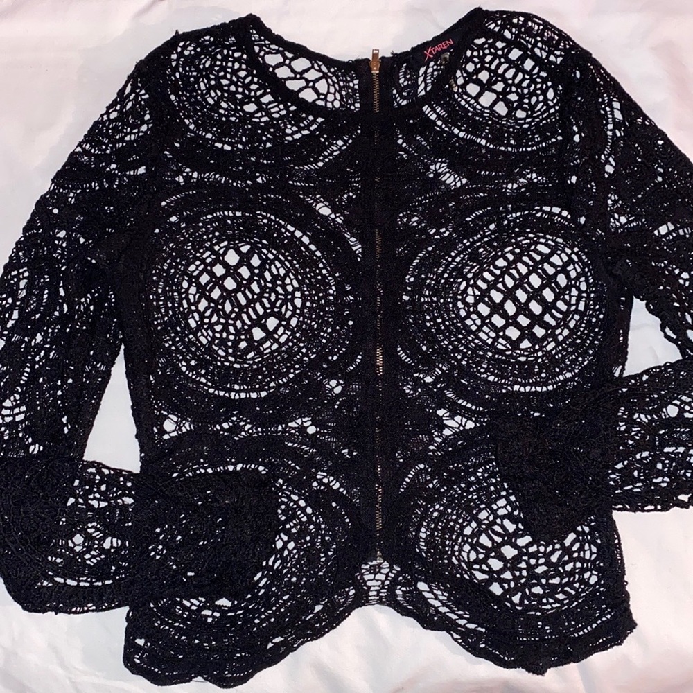 Two piece black crochet set